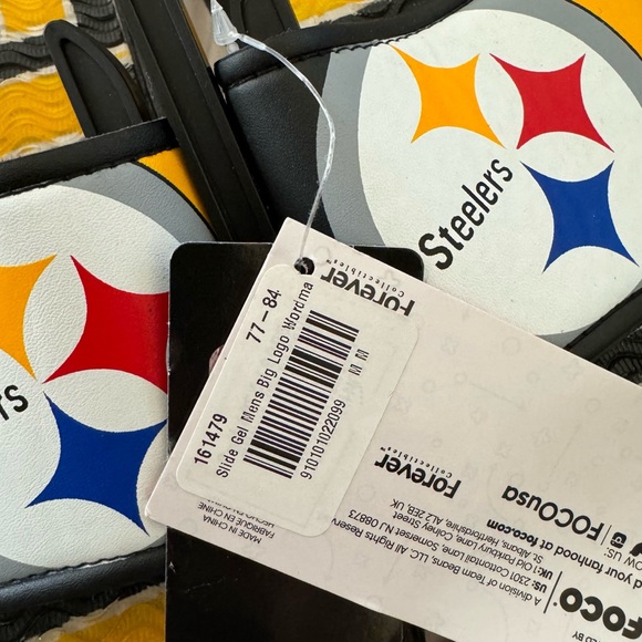 NFL • Pittsburgh Steelers Team Gel Slides Logo Sandals - Picture 7 of 7